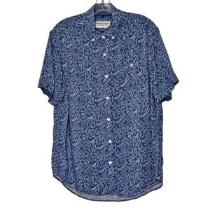 Report Collection Sustainable‎ Fibers Blue Print Short Sleeve Shirt L Vacation